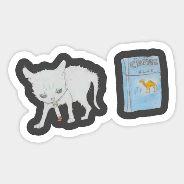 The Cig Cats - Clarence Sticker by cig cats